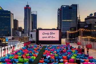 Off campus outdoor cinema in Perth